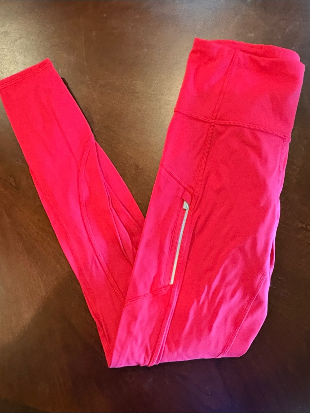 Athleta Rainier Tights XXS Red High Rise Zip Pocket Running Leggings